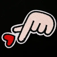 new 1pc kawaii love iron on patch sewing on embroidered applique fabric patch for jacket badge clothes stickers 4 2x6 9cm