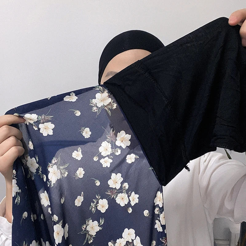 Мусульманская женская шапочка с жемчугом шифоновая Бандана капюшоном шарф