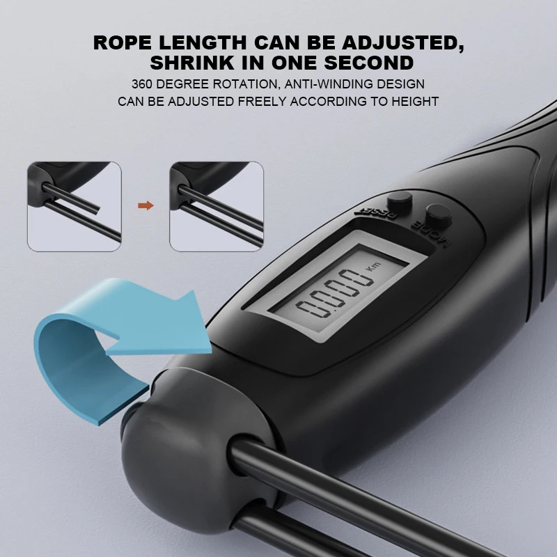 Скакалка MKEPS с счетчиком Регулируемая цифровым для фитнеса кроссфита тренировок