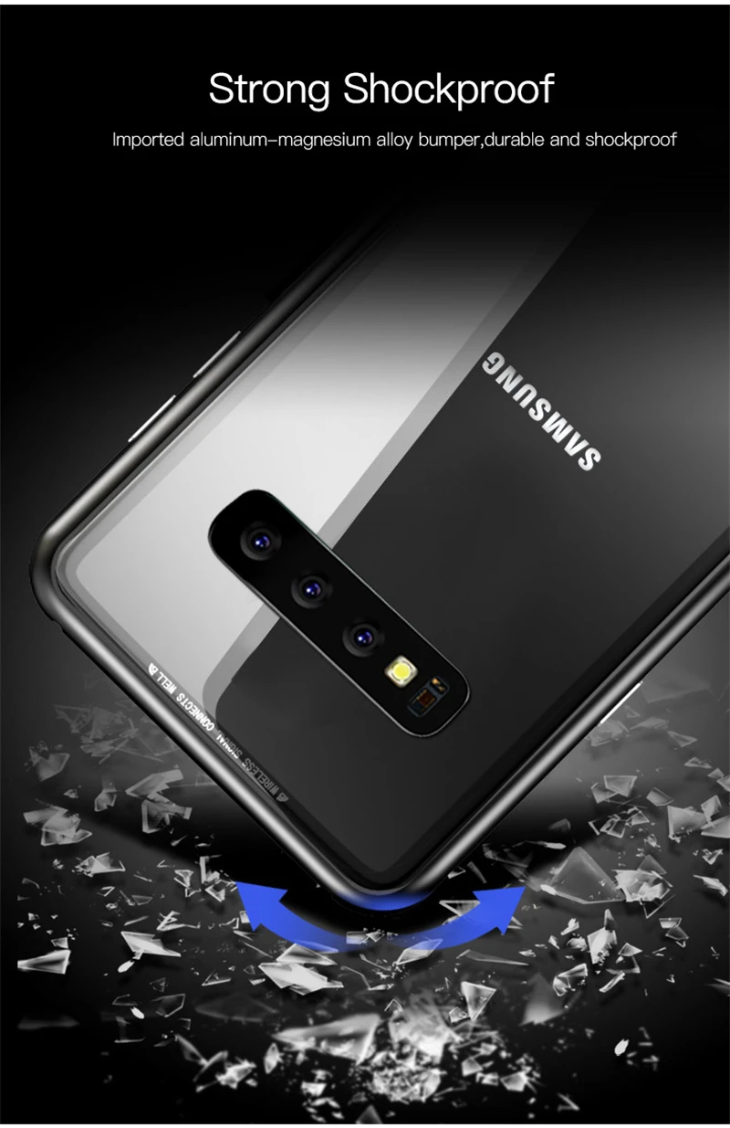 360 полностью металлический флип-чехол для samsung Galaxy S10E, Магнитный чехол, переднее и заднее закаленное стекло, samsung S10E Galaxy ys10e, чехол