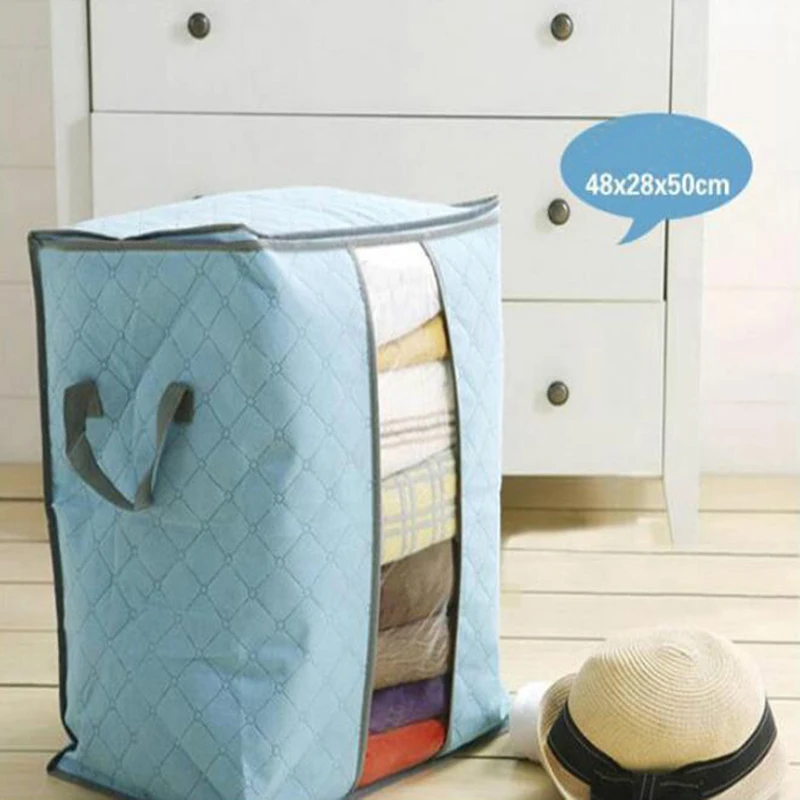 Большая сумка для хранения одежды органайзер коробка складной портативный
