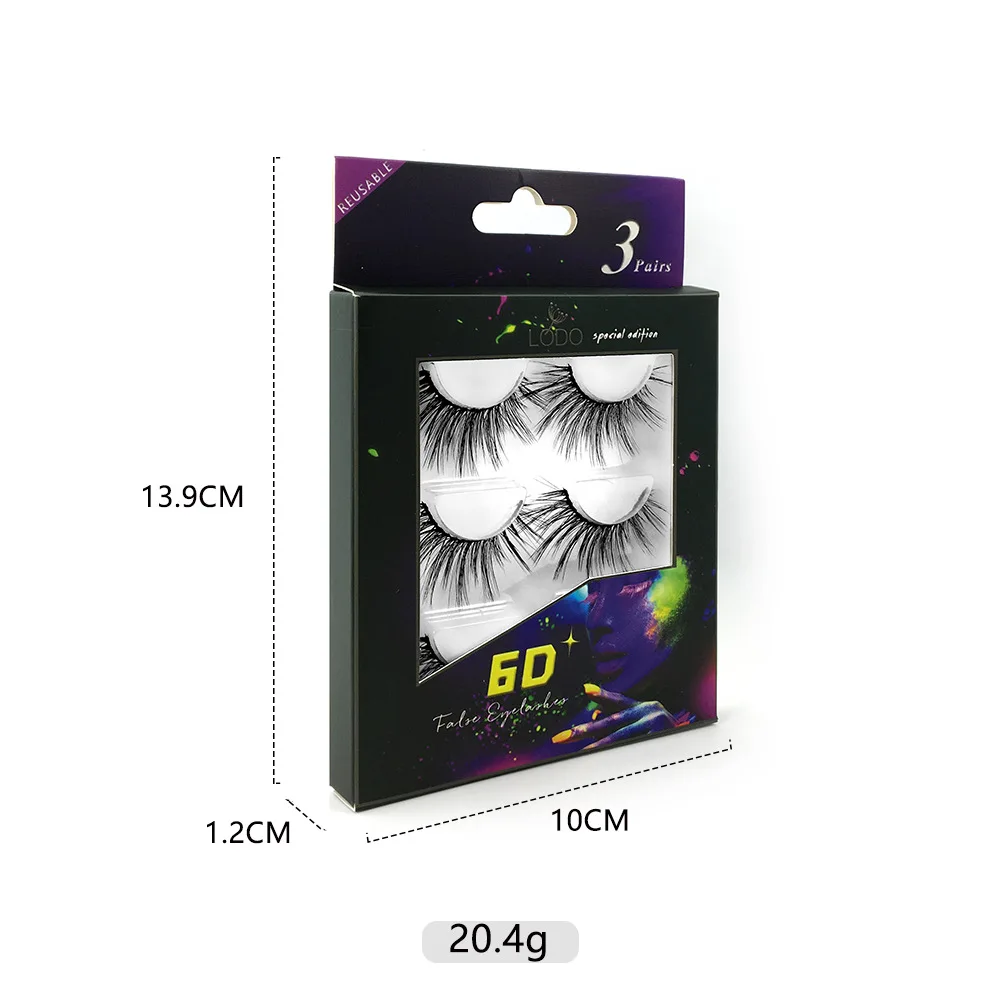Лидер продаж 3 пар/компл. естественные крест-накрест толстые 3D накладные ресницы