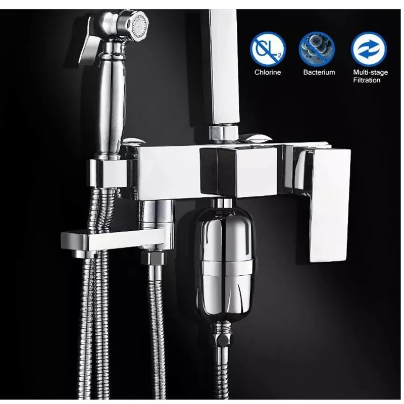 Bathroom Shower Filter Bathing Water Filter Purifier Water Treatment Health Softener Chlorine Removal Oversea Free Shipping