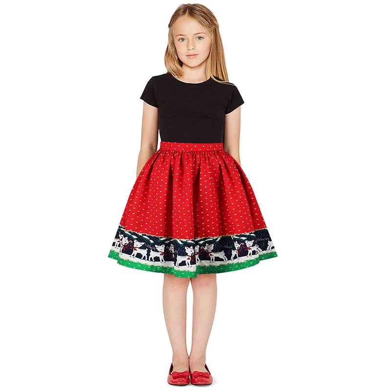 Тюлевая юбка для девочек розовая с мультяшным принтом Рождественская Милая