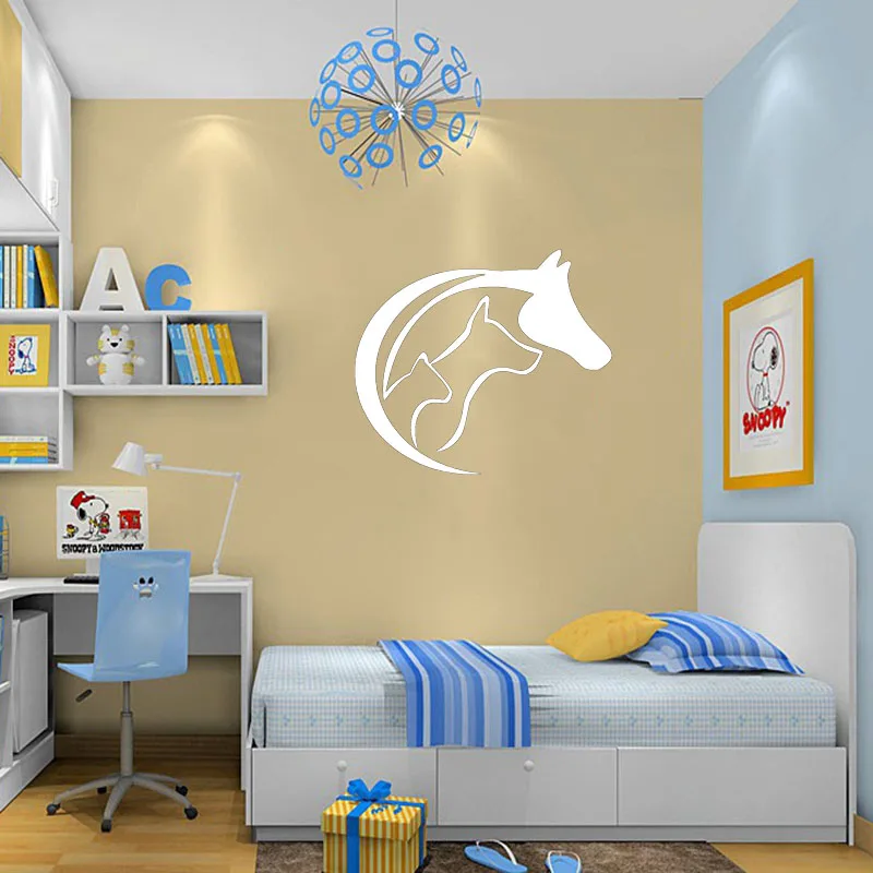 EARLFAMILY 2 абстрактных животных влюбленных любовь сердце лошадь Кот стикер на