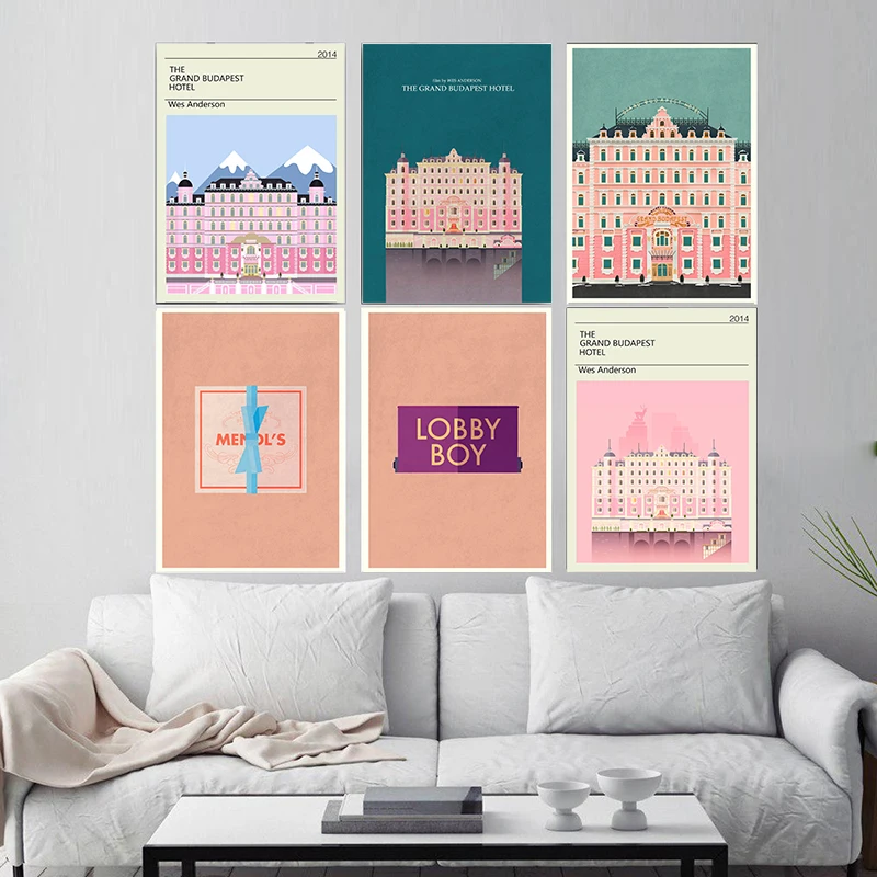 

Nordic Vintage Classic Movie Grand Budapest Hotel Canvas Painting Poster and Prints Wall Art Pictures for Living Room No Frame
