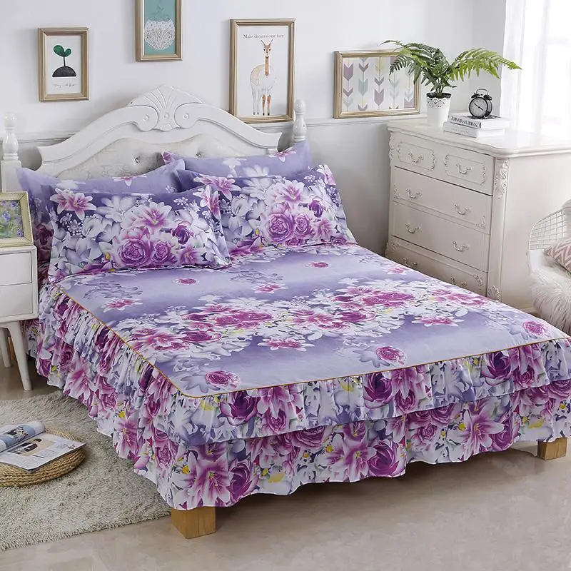 

Bed Skirt Bedding Soft Bed Skirt Bedspread Full Queen King Size Bed Sheet Mattress Cover Bedsheets (No Pillowcase) Dropship YT