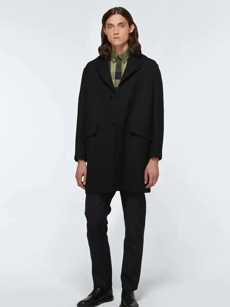 Мужское свободное шерстяное пальто средней и большой длины Осень-зима 2021 новое