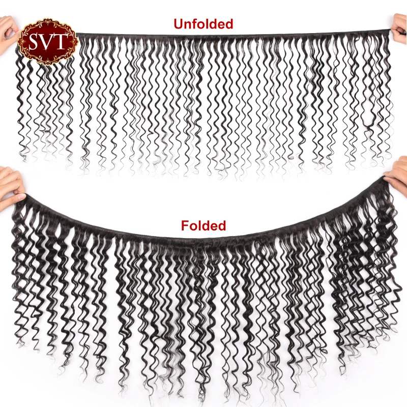 SVT глубокая волна пучки с фронтальной не Реми человеческие волосы закрытием