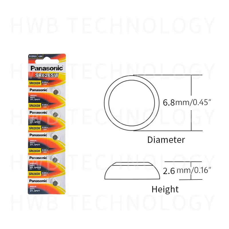 20 шт./лот Panasonic оригинальный SR626SW часовая батарейка G4 377A 377 LR626 SR66 LR66 элементы