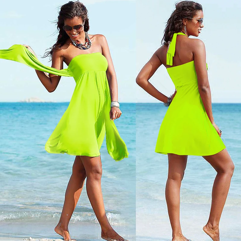 

SWIMMART Popular Convertible Cover Up Beach Wears 2021 Multi Wears Infinite Female Favorite Women's Summer Beach Dresses
