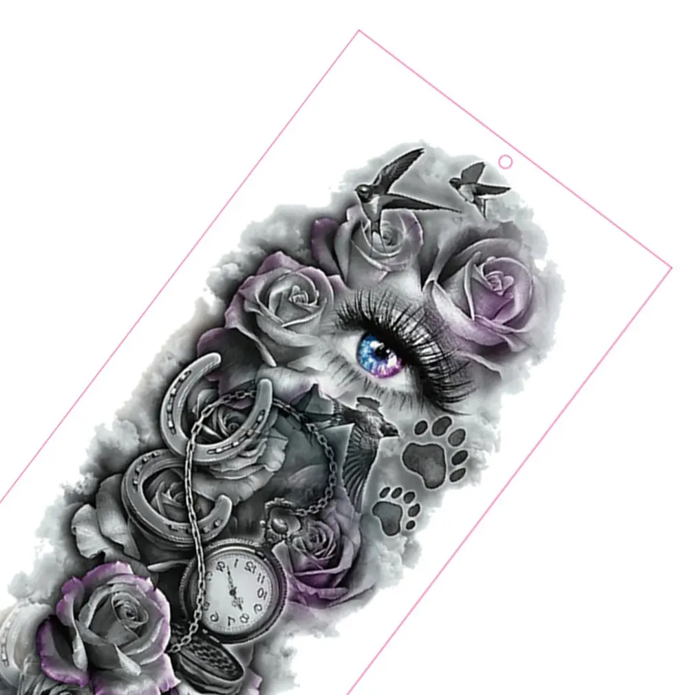 1 шт полный рука цветок татуировки стикер водонепроницаемый временная