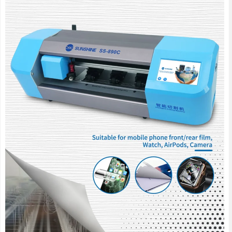 

SS-890C Sunshine Auto Film cutting machine mobile phone tablet front glass back cover protect film cut tool protective tape