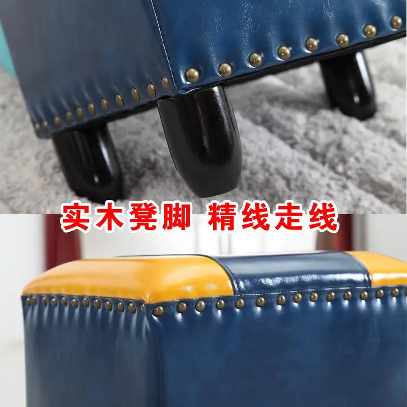 Американский табурет из массива дерева маленькая скамейка для гостиной домашняя