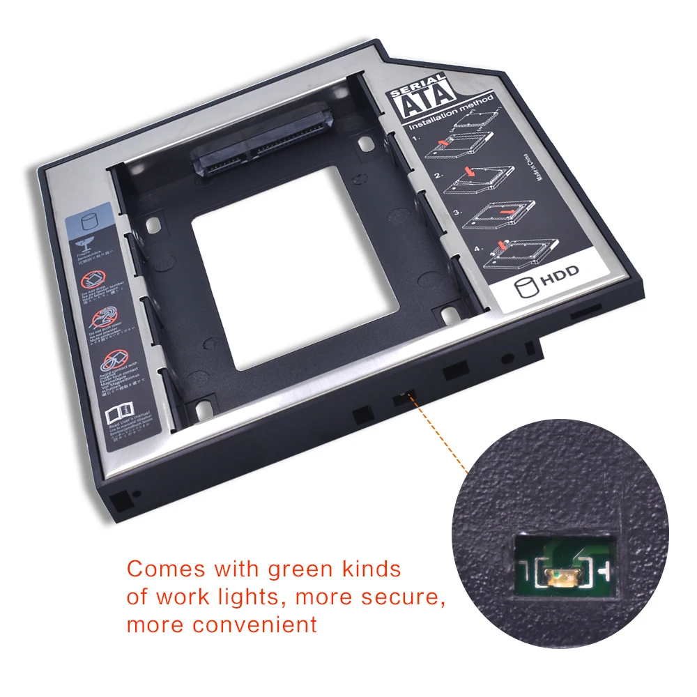 TISHRIC 2nd HDD Caddy 9 5 мм/12 7 мм SATA 3 0 Корпус жесткого диска 2 ''ssd Чехол Коробка Optibay