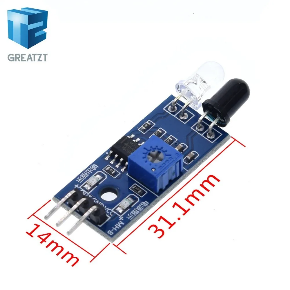 1 шт. GREATZT ИК инфракрасный обходом препятствий Сенсор модуль для рисунком «Робокар Поли» 3-жильный светоотражающий фотоэлектрический Новогодняя фарфор
