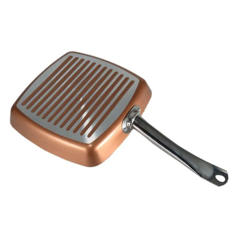 

Stripes/Flat Bottom Aluminum alloy Non-stick Frying Pan Cooking Pan For fried steak, fried ham,chicken, Steak Home Kitchen