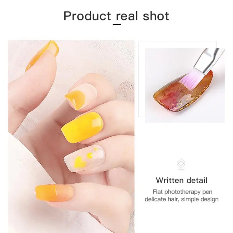 5 шт. белые ПВХ кисти для дизайна ногтей розовая короткая ручка различные формы