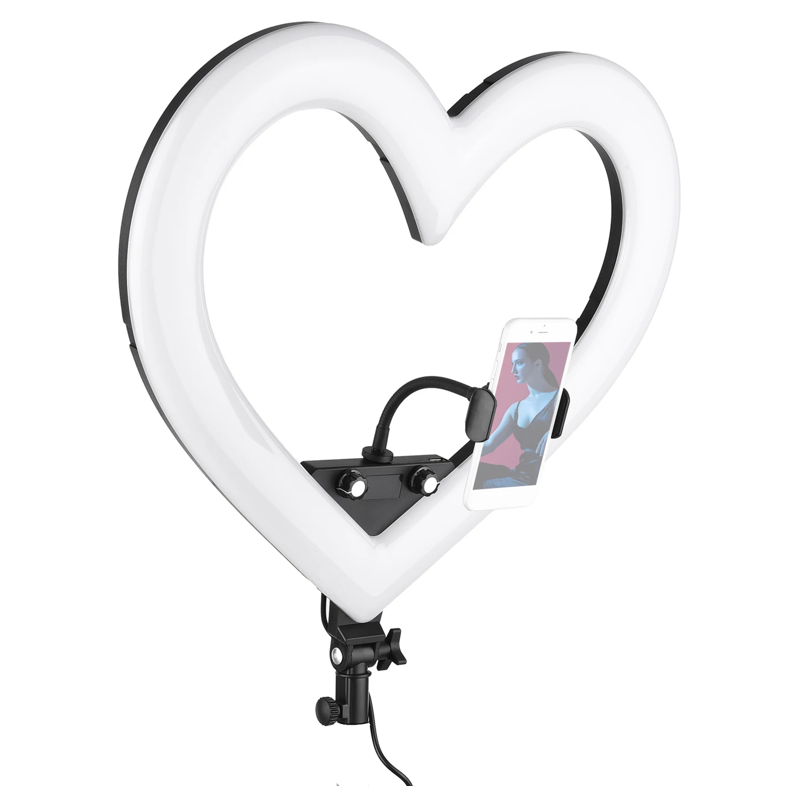 

19 Inch RGB Photography LED Video Light Fill Light CRI 90 3200-5600K High Brightness with Phone Holder for Photography Lighting