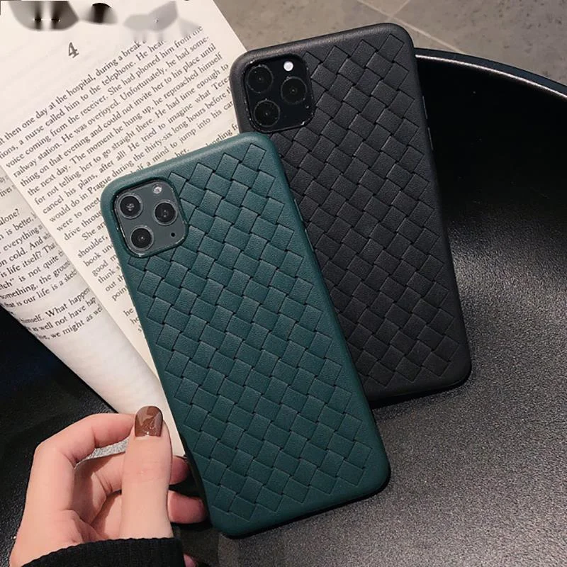 

Breathable Mesh Case For iPhone 11 Pro Max 12 Mini XS 6S 7 8 Plus X XR Leather TPU Weaving BV Grid Cover iPhone11 Silicone Funda