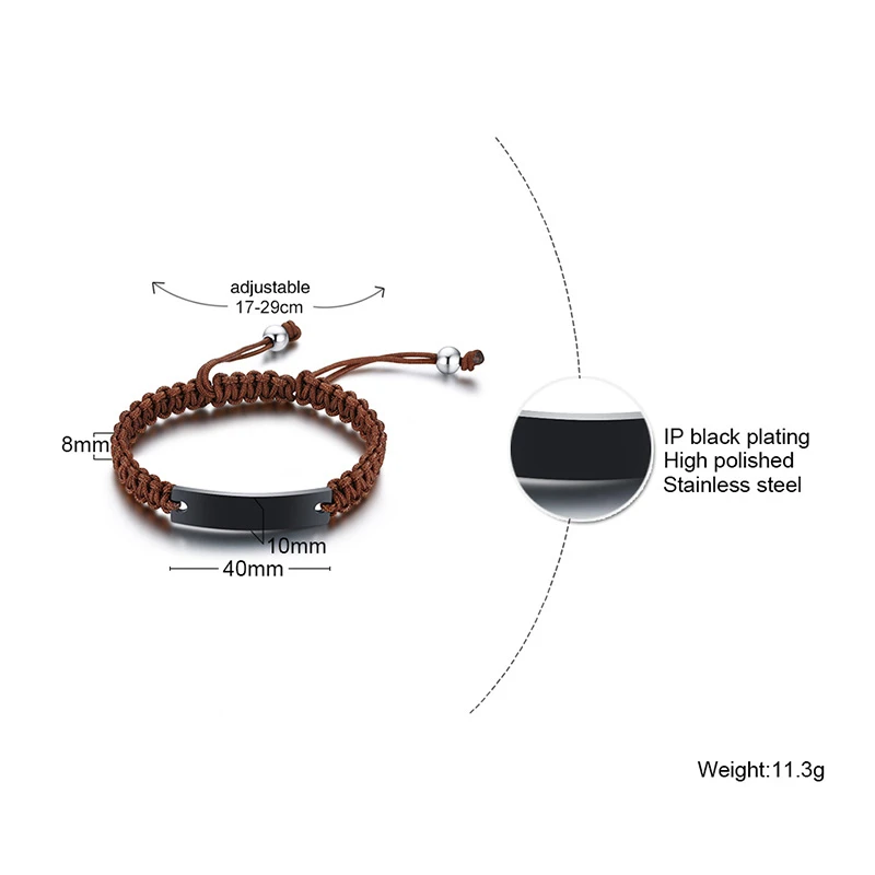 Женские и мужские браслеты на заказ плетеные сделай сам с гравировкой
