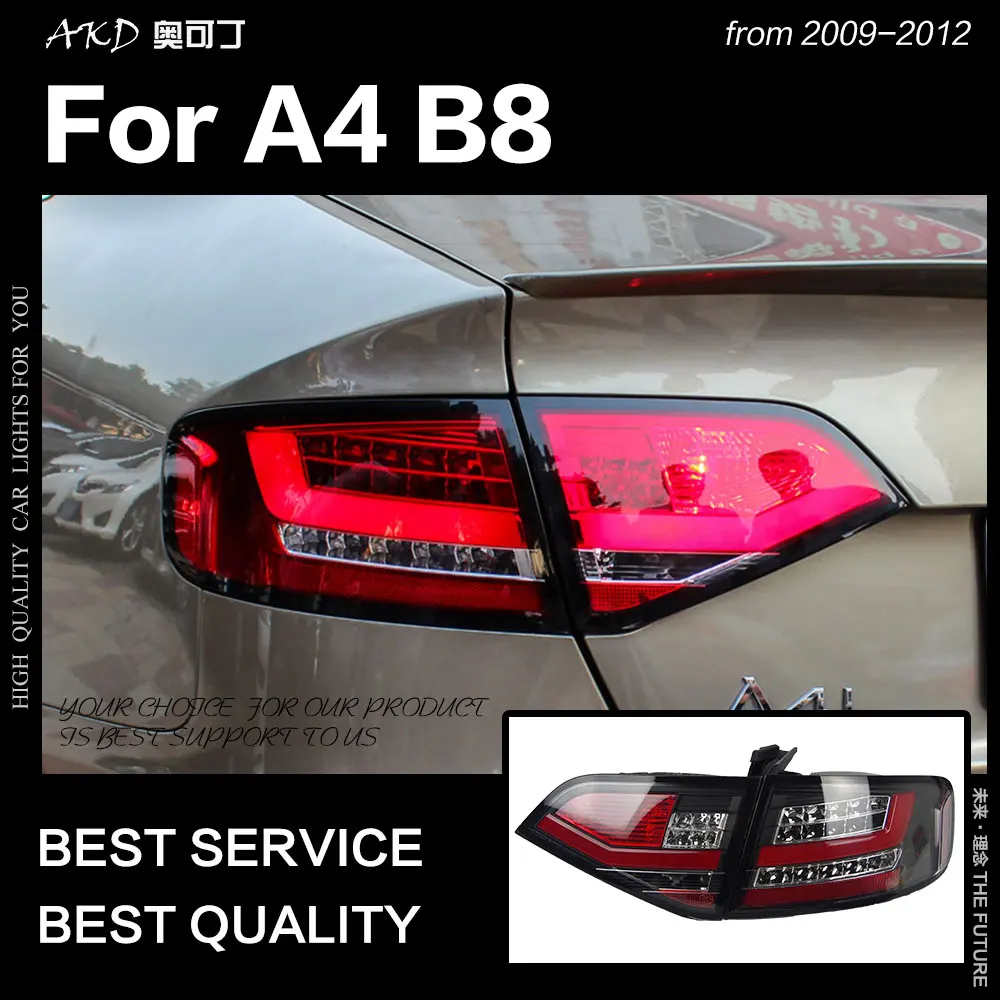 AKD автостайлинг для A4 B8 задние фонари 2009 2012 A4L светодиодный ная задняя лампа Светодиодные ДХО тормозной
