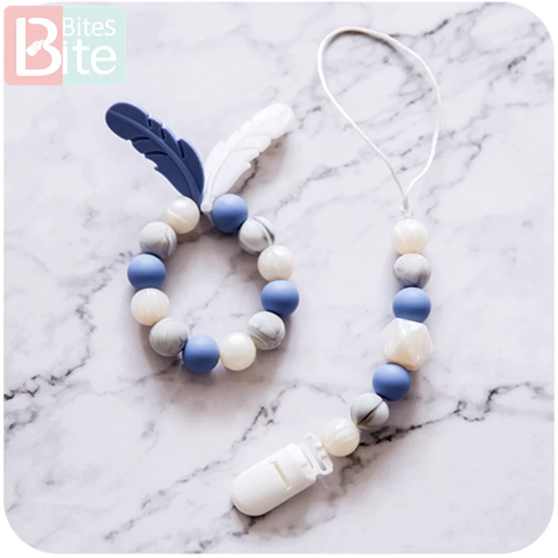 Candy Blue 1 шт. силиконовые бусины Детские трофеи грызунов Силиконовый браслет с перьями Diy Изготовление кулона соска клип цепи для детские товары - Цвет: Candy Blue