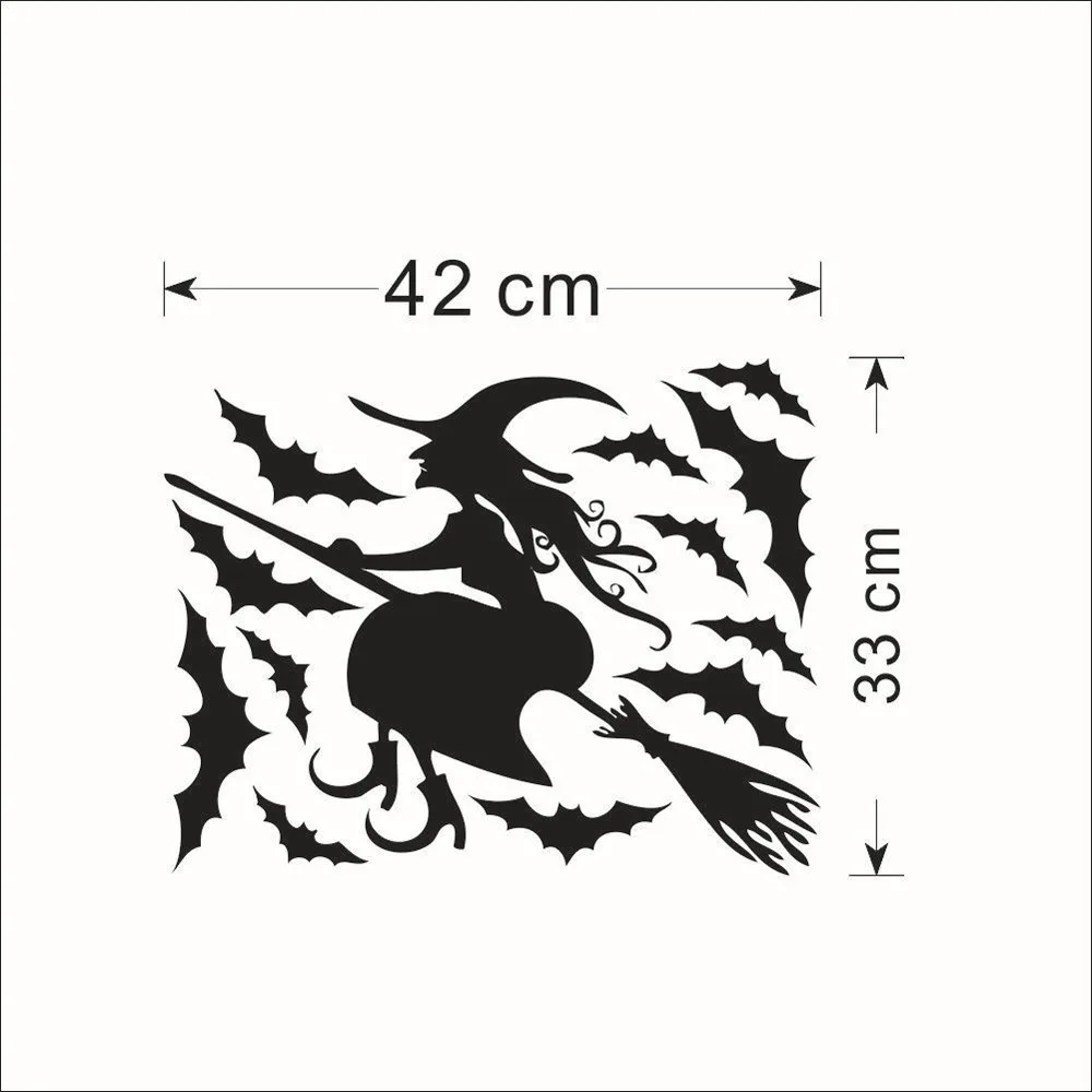 Хэллоуин украшение комнаты виниловая Съемная стена наклейки страшная ведьма