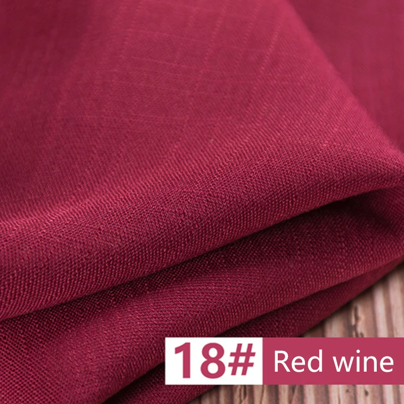 Wine red Хлопок, лен, Помытый бамбуковый хлопок, льняная ткань, одежда, платье, ткань DIY ручной работы, стеганное лоскутное шитье, мягкая ткань, Новинка - Цвет: Wine red