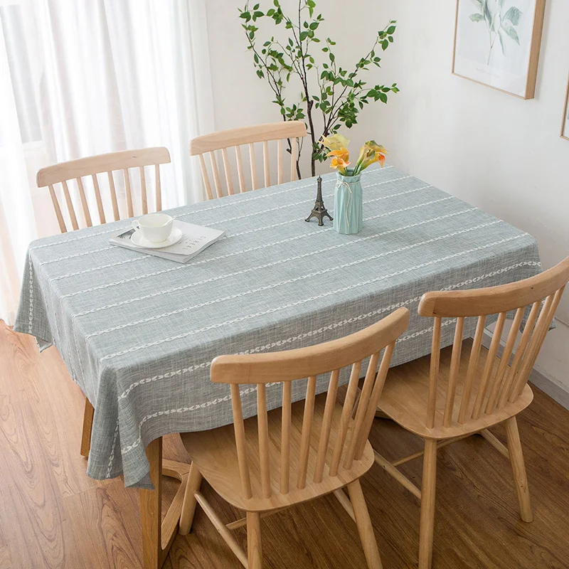 

Table Cloth for Home Fabric Table Cloth for Rectangular Table Wedding Decoration Waterproof Linen Table Cloth with Embroidery