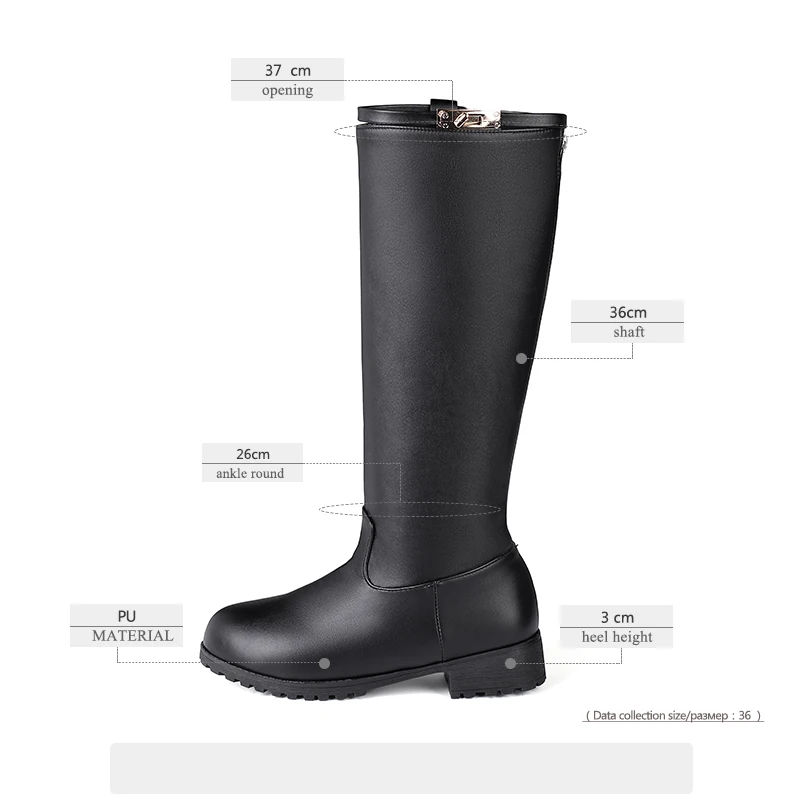 Женские мотоциклетные сапоги JK высокие до колена женская обувь на толстом