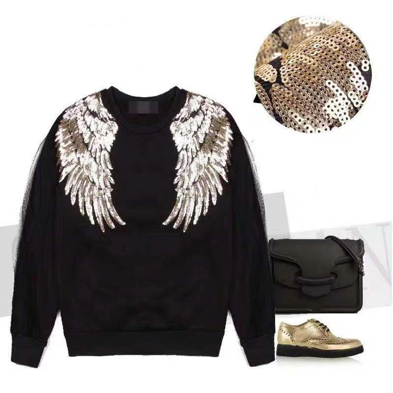 2019 1 пара модный дизайн блестки аппликация в виде крыла вышитые нашивки для