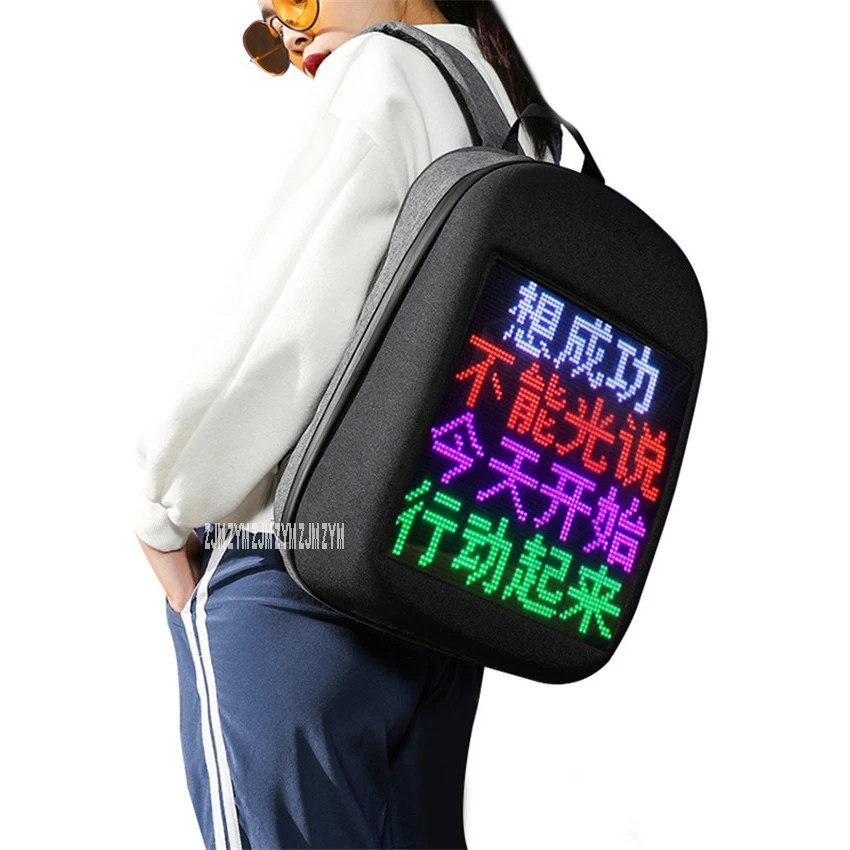 007 Smart Led Display Screen Advertising Backpack App Control Dynamic Advertisement Outdoor Led Walking Billboard Shoulders Bag