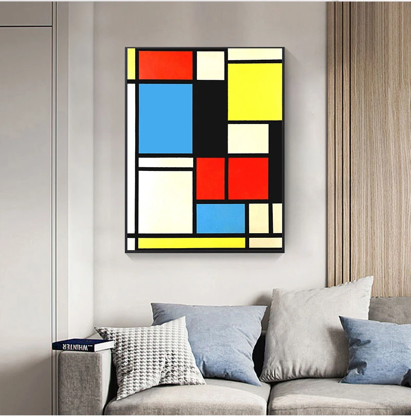 Домашний декор Piet Cornelies Mondrian классическое искусство Геометрическая линия