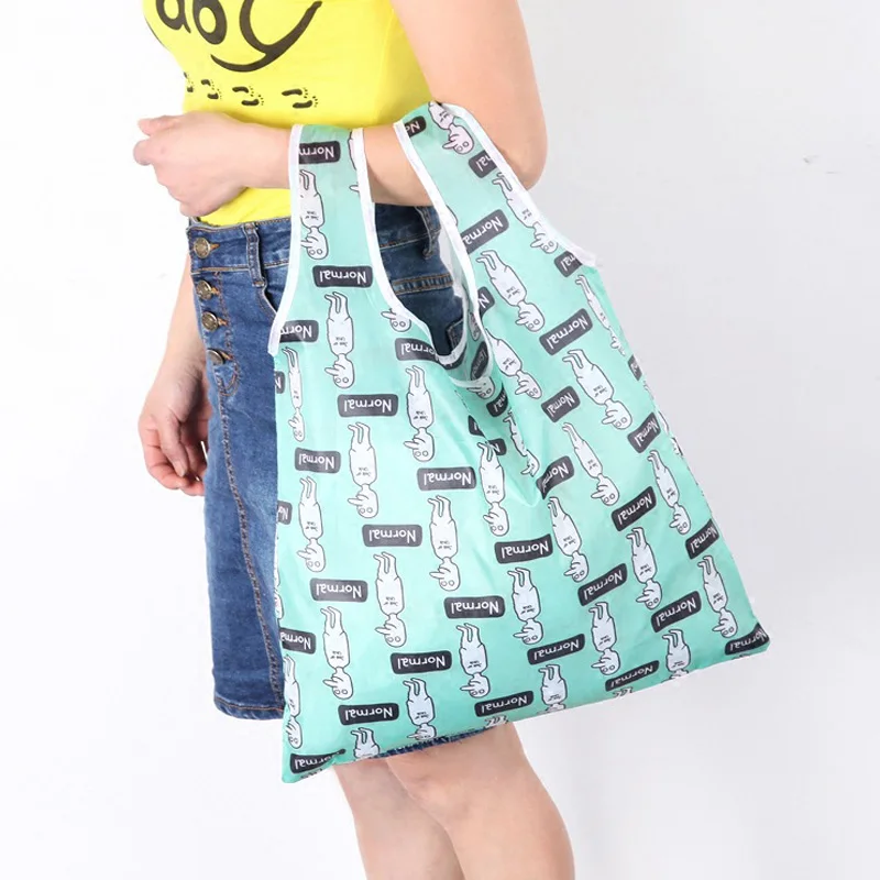 

Nylon Material Folding Shopping Bag Outdoor Portable Waterproof Compact Thickened Shopping Bag Environmental Protection Bag