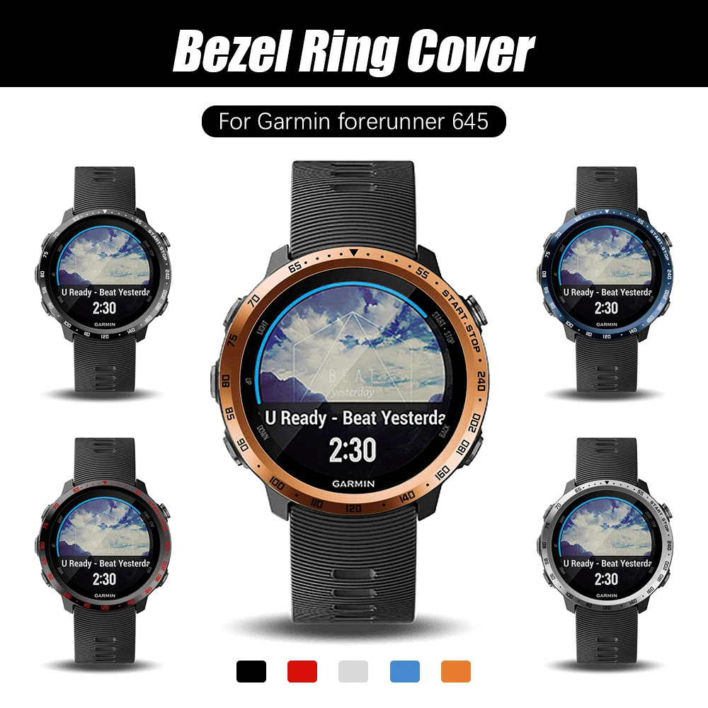 

Metal Bezel Ring Styling Case for Garmin Forerunner 645 645 Music Smart Watch Stainless Steel Cover Anti-scratch Protection Ring