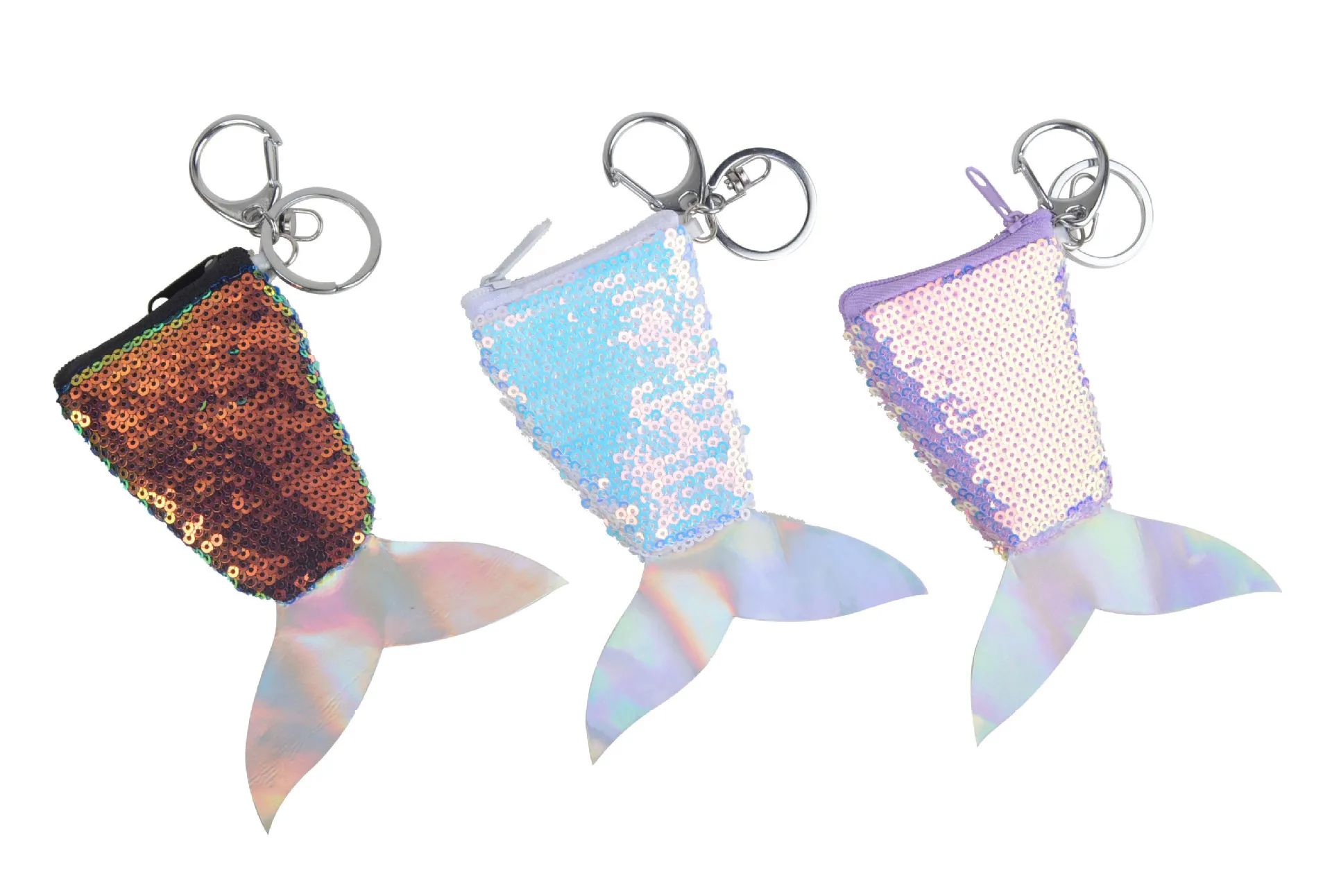 Хвост русалки брелок для девушек подвеска с блестками кошелек монет модная