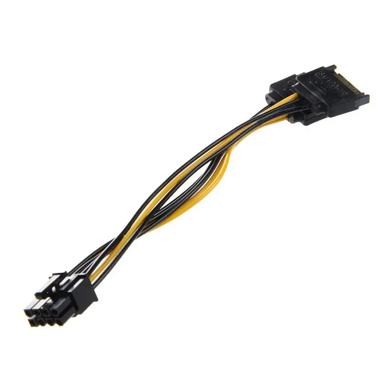 Двойной 15 Pin SATA штекерным PCIE 8Pin (6 + 2) Мужской видеокарта Мощность кабель |