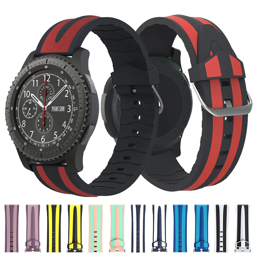 Мягкий силиконовый универсальный ремешок для часов 22 мм быстросъемный сменный