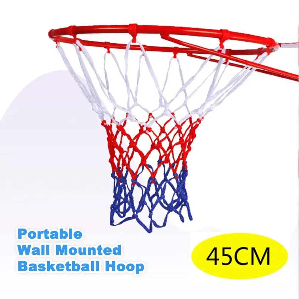 

1Set Standard Basketball Hoop Goals Rim and Net 45CM basketball ring installed on the wall indoor and outdoor for son gift