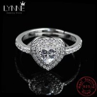 lynne jewelry fine aaa zircon heart banquet rings 925 sterling silver fashion party hot resizable cz ring women anniversary gift