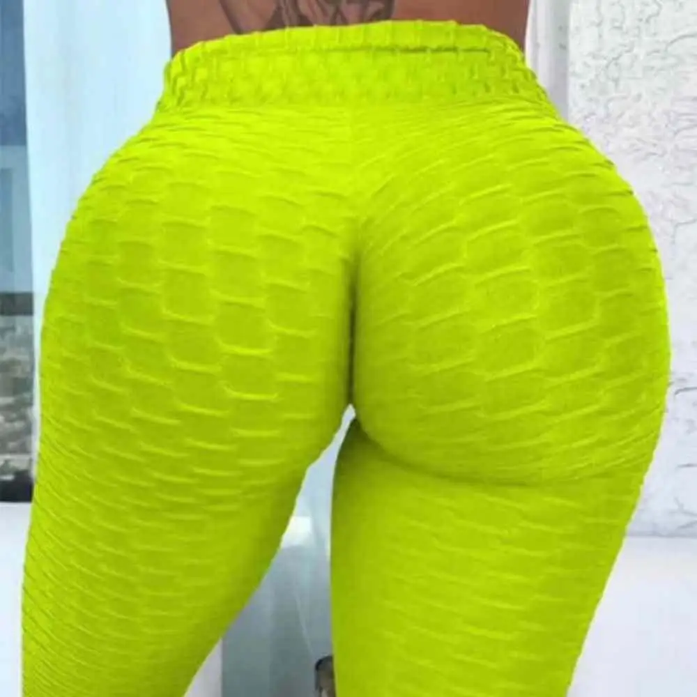 Yellow JGS1996 штаны для йоги фитнес спортивные Леггинсы жаккардовые спортивные леггинсы женские брюки для бега Высокая талия для йоги облегающие спортивные брюки - Цвет: Yellow