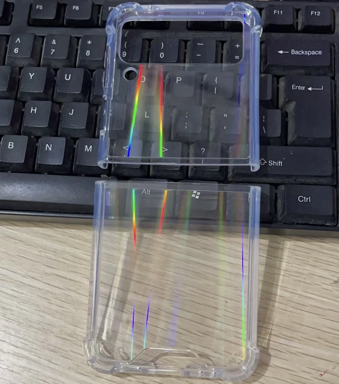 

Fashion Rainbow Gradient Holographic Laser Clear Case for Samsung Galaxy Z Flip 3 5G Hard Capa for Samsung Z Fold 3 Shimmer Case