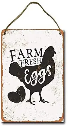 

Metal Sign 8x12 Inch Farm Fresh Eggs 2 Wall Decor Hanging Sign