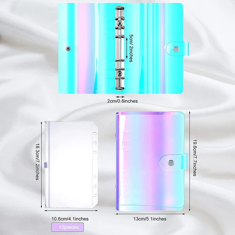 

A6 PVC Notebook Binder Cover 6 Round Ring Binder Cover for Travel Journal, Business Notebook, Office, School, Work