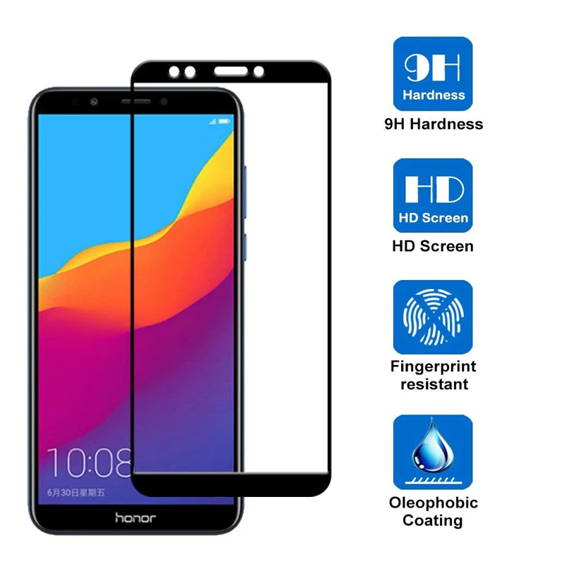 Защитное стекло для huawei y5 prime 2018 протектор экрана закаленное на y 5 lite твердость 9h
