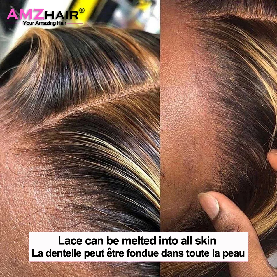 Парик из человеческих волос с эффектом омбре парики коричневого HD кружева