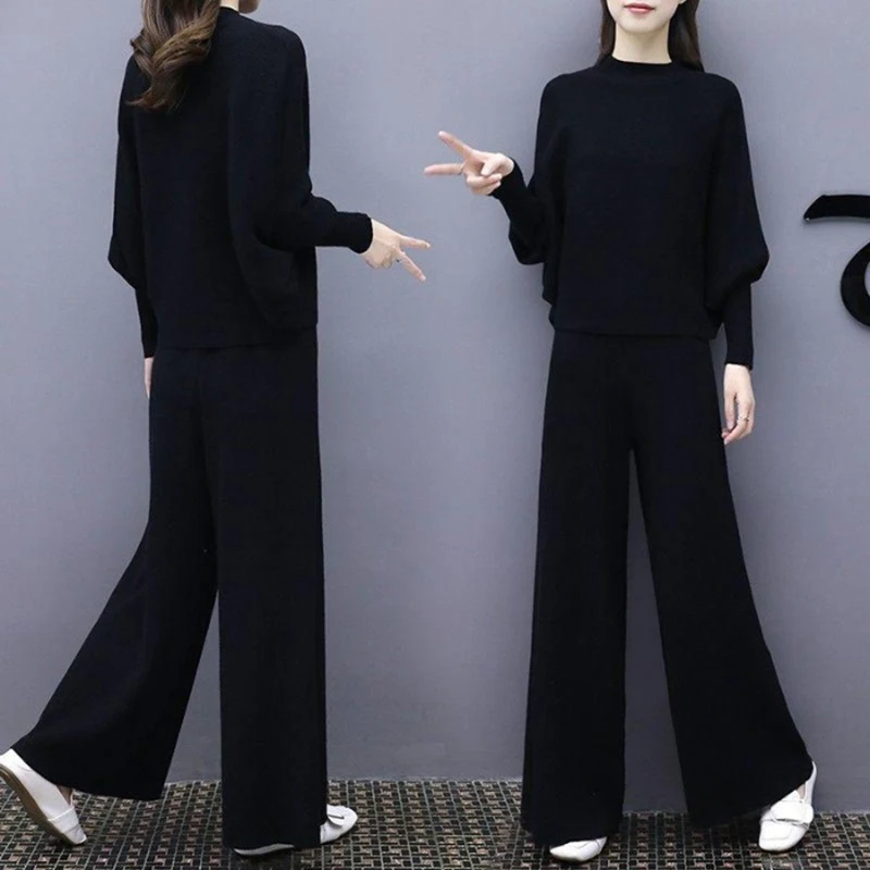 Новинка Женский комплект из двух предметов Топ с длинным рукавом и широкими