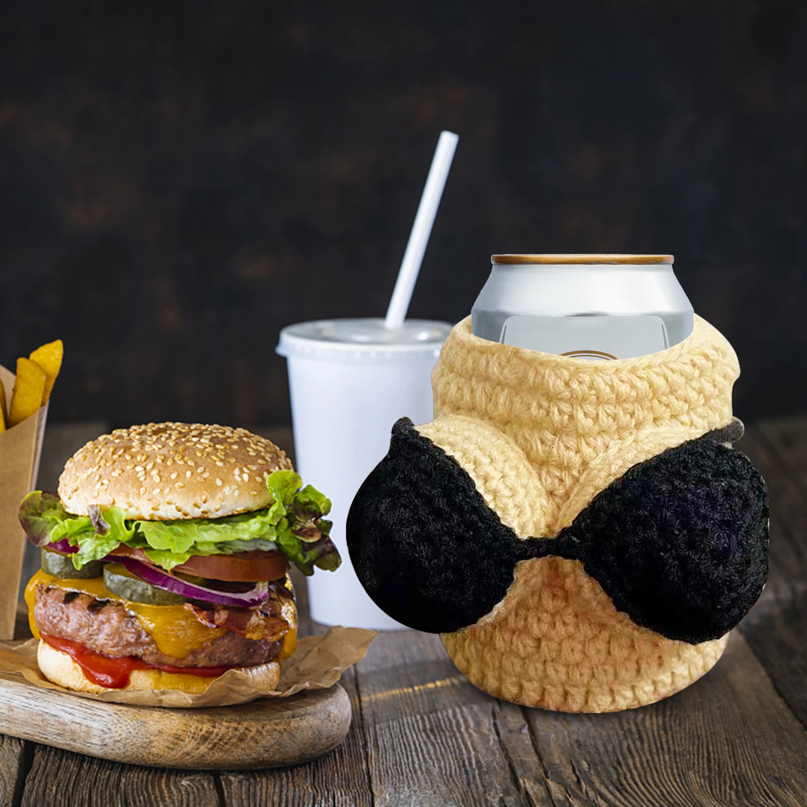 

Крышка для чашки, нескользящая Изолированная многоразовая Крышка для пива и банки, Рождественские Элементы, украшения для обеденного стола...