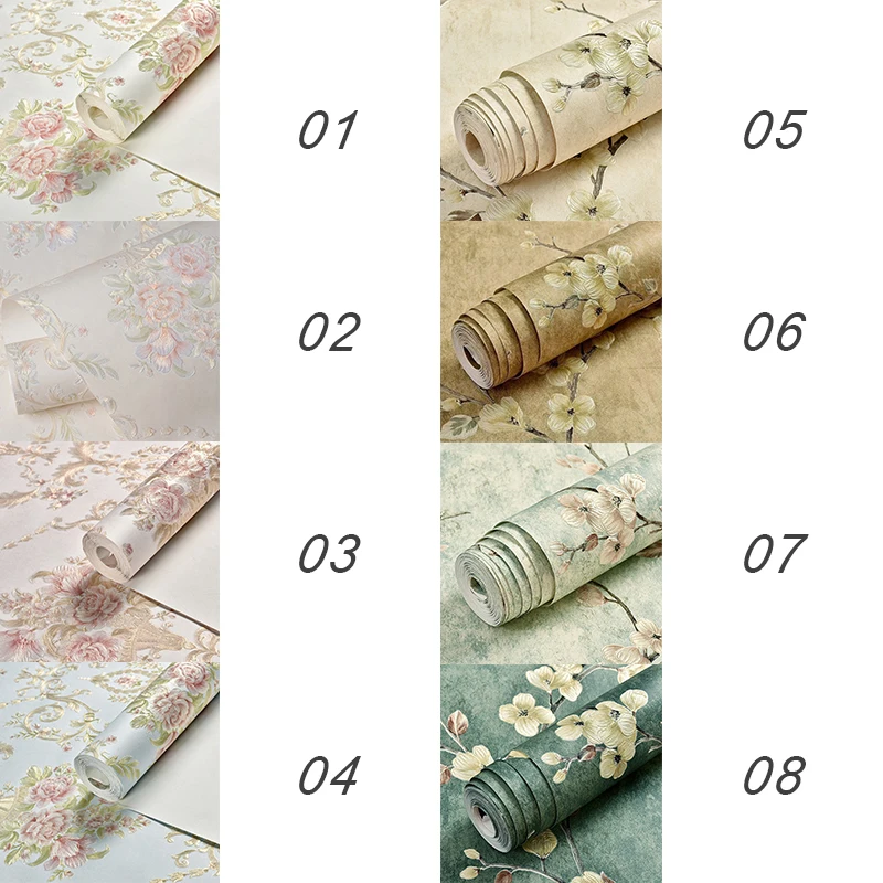 Роскошный узор стикер стены Фиолетовый Белый тисненый Дамаск обои спальня фон